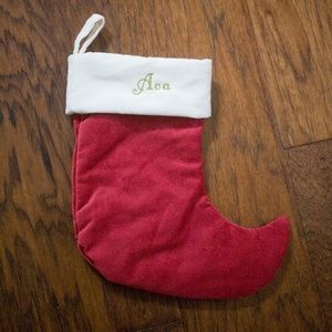 Pottery Barn Velvet Elf Stocking - Ava